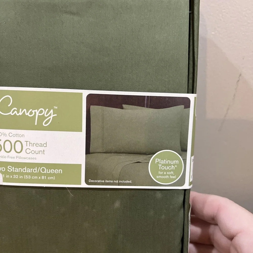 Canopy 500 TC Green 2‎ Standard/queen Platinum Touch Pillowcases